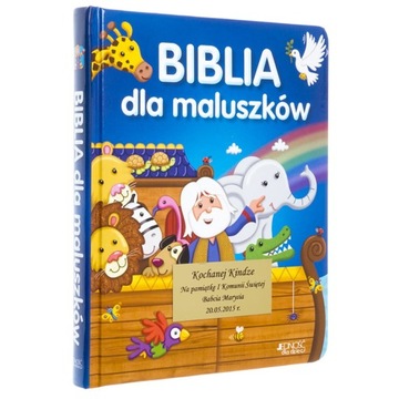 Biblia dla dzieci na Chrzest Biblia dla maluszków pamiątka Chrztu + Grawer