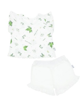 Дівчачий комплект футболка шорти рослини білий Nicol, р. 92