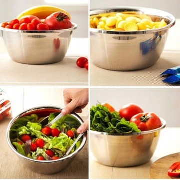 СТАЛЬНАЯ ЧАША 26 СМ МАССИВАЯ КУХОННАЯ ГАСТРОНОМИЧЕСКАЯ НЕРЖАВЕЮЩАЯ СТАЛЬ