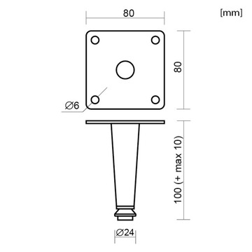4x НОЖКИ МЕБЕЛЬНАЯ НОЖКА ЧЕРНАЯ НОЖКА ПОД ШКАФ С РЕГУЛИРОВКОЙ В10СМ НА 25% ДЕШЕВЛЕ