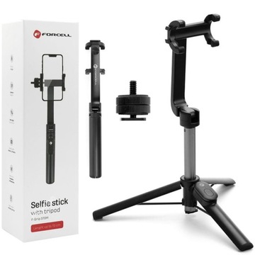 Kompaktowy Selfie Stick Bluetooth 2w1 | Tripod + Pilot | Telefon + Gwint 1/