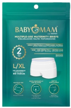 BABYMAM багаторазові трусики післяпологові L/XL 2 шт. сітчасті