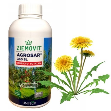 AGROSAR 360SL ŚRODEK CHWASTOBÓJCZY SKUTECZY ZWALCZA CHWASTY 500ML ZIEMOVIT