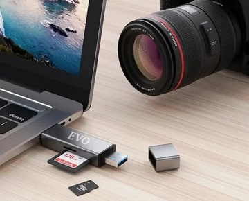 EVO Czytnik Kart SD USB 3.0 Adapter USB USB-C MICRO SD TF 5 Gb/s do 2 TB
