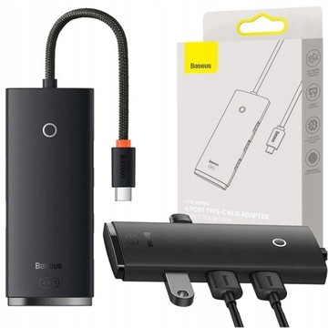 BASEUS LEKKI HUB ADAPTER USB-C 4W1 4X USB 3.0 USB-C 5V 3A 5 GBPS OTG 25CM