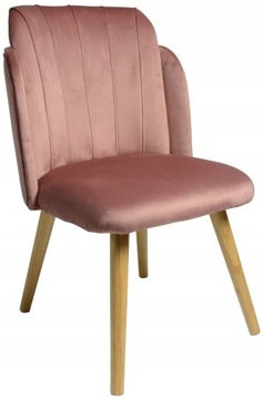 Krzesło Dankor Design BOB welur brudny róż drewno