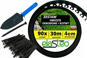 OBRZEZE OGRODOWE DO TRAWY elastyczne BORD krawężnik 30mb + SZPILKI 90 szt