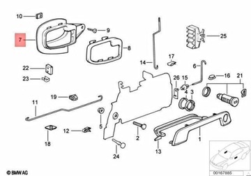 BMW E36 KLIKA VNITŘNÍ PRAVÁ ORIGINÁLNÍ