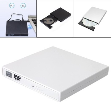 Внешний USB 2.0 DVD-привод Устройство записи компакт-дисков DVD-RW Белый