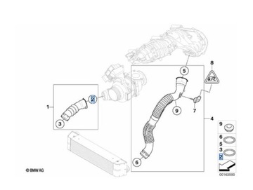 BMW N47 B47 TĚSNĚNÍ ORIGINÁL TRUBKY INTERCOOLER ASO