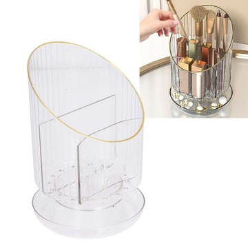 Przezroczysty uchwyt na pędzle do makijażu Obrotowy, wodoodporny, TQ