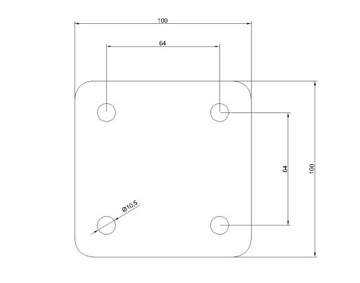 Stalowa Podstawa Blacha Montażowa 100 mm x 100 mm x 6 mm
