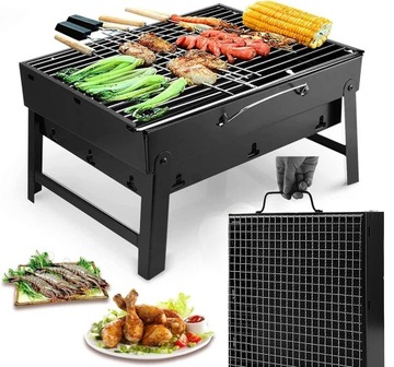 GRILL WĘGLOWY DUŻY ROZKŁADANY GRIL TURYSTYCZNY XXL