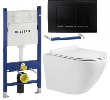ZESTAW PODTYNKOWY WC STELAŻ GEBERIT UP100 BASIC MUSZLA WC DECOR RIMLESS W/O