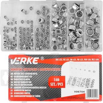 МЕТРИЧЕСКИЕ КОНТРГАЙКИ M4-M12 НАБОР МЕТРИЧЕСКИХ ГАЙОК 146