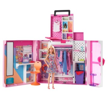 BARBIE GARDEROBA BARBIE ZESTAW + LALKA HGX57