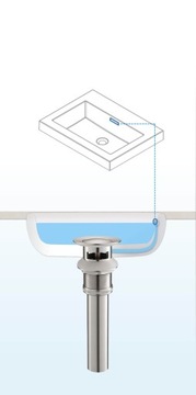 ПРОБКА CLICK CLACK ДЛЯ РАКОВИНЫ С ПЕРЕЛИВОМ, ЛАТУНЬ ПРОБКА CLICK CLACK ХРОМ