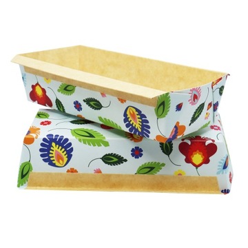Forma papierowa do pieczenia FOLK jednorazowa 16,5 x 6,5 cm - 10 szt.