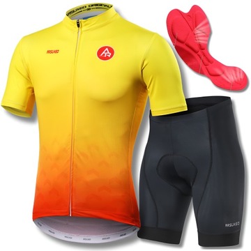 STRÓJ ROWEROWY KOSZULKA + SPODENKI ROWEROWE Z WKŁADKĄ ŻELOWĄ ŻP ARSUXEO M