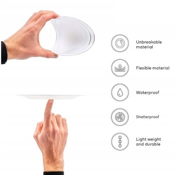 Plastikowe talerze srebrne 20 szt wielokrotnego użycia JAKOŚĆ komunia ślub