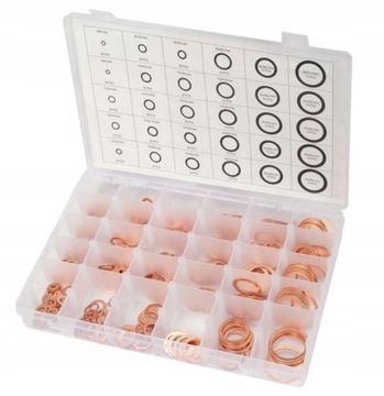 КОМПЛЕКТ УПЛОТНЕНИЙ МЕДНЫХ ШАЙБ YATO 580 шт.