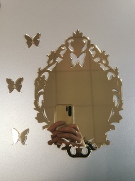 3D зеркало из оргстекла HEART BUTTERFLY FREE