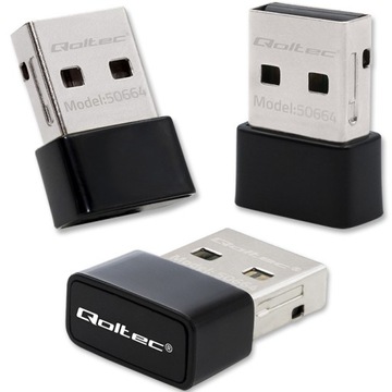 Qoltec Ultraszybki bezprzewodowy Mini Adapter USB Wi-Fi standard AC 650Mbps