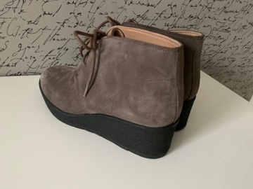 CLARKS ŚLICZNE BUTY BOTKI SKÓRA 38 /24,5CM IDEAŁ !