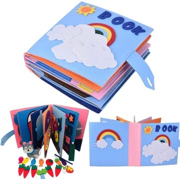 MONTESSORI KSIĄŻKA MANIPULACYJNA SENSORYCZNA FILC