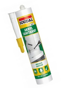 Soudal Akryl Sanitarny Biały 280 ml Kuchnia Łazienka