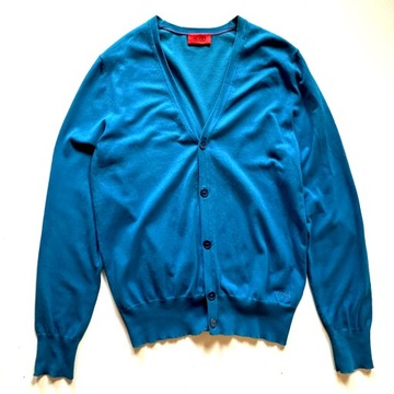 HUGO BOSS Niebieski Rozpinany Sweter Kardigan S