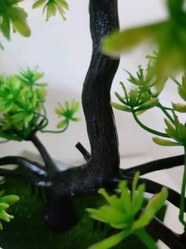 ŚLICZNA DEKORACJA SZTUCZNE DRZEWKO ZIELONE BONSAI OZDOBA WYSOKA JAKOŚĆ 26CM