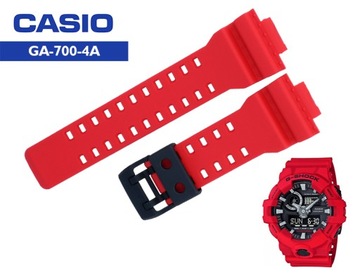 Oryginalny pasek CASIO GA-700-4A CZERWONY 16mm
