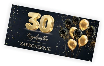 Zaproszenia na trzydziestkę 30 urodziny wraz z kopertą foliowane
