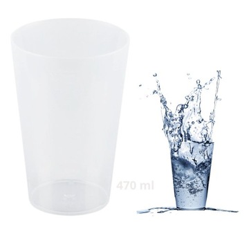 Szklanki PLASTIKOWE kubek kufel do napojów 470 ml 25szt