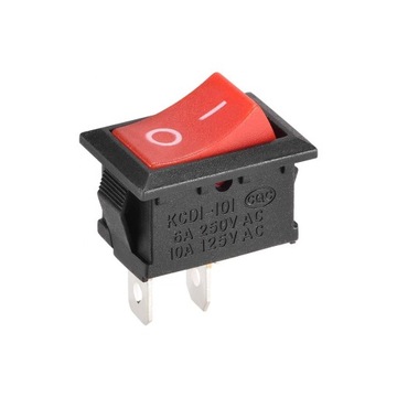 PRZEŁĄCZNIK 6A 250V CZERWONY ON-OFF KCD1-101