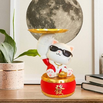 Современная фигурка Кота-Счастливчика. Декоративная миска для печенья, 20х20х.