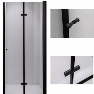 DRZWI PRYSZNICOWE SH01C CZARNE 100 CM