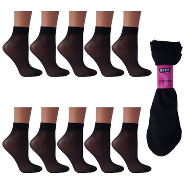 10x cienkie uniwersalne skarpetki stopki rajstopowe LYCRA ~ 35-42 ~ CZARNE