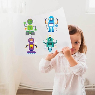 NAKLEJKI NA MEBLE ROBOT PARTY FAVOR RODZIC-DZIECKO