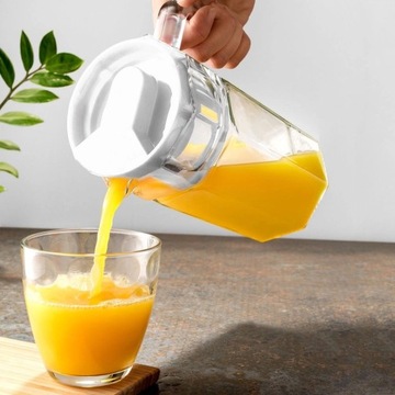 СТЕКЛЯННЫЙ КУВШИН ДЛЯ НАПИТКОВ СОК ЛИМОНАД С КРЫШКОЙ 1,5 Л 139289