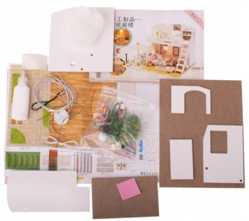 Миниатюрный БОЛЬШОЙ Дом DIY Мебель СВЕТОДИОДНЫЙ СВЕТ