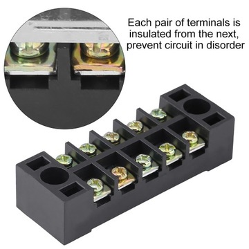 Terminal blok 5 pozycji 600V 15A z preizolowanym paskiem 10 sztuk