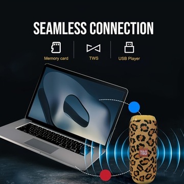 Portable outdoor wireless subwoofer with charging cable and auxiliary cable