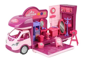 Кемпер мечты BIG CAR для КУКЛ, складной, открывающийся домик, + НАБОР светодиодов