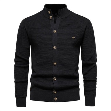 Elegancki GOLF Bawełna Sweter Męski Ciepły Cechy