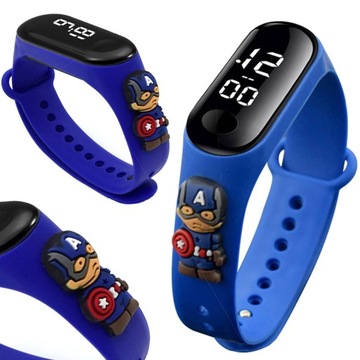 ДЕТСКИЕ LED СМАРТ-ЧАСЫ CAPTAIN AMERICA SILICONE НА ПОДАРОК ​​EDU