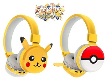 БЕСПРОВОДНЫЕ НАУШНИКИ BLUETOOTH ДЛЯ ДЕТЕЙ НАКЛЕЙНЫЕ POKEMON PIKACHU BT