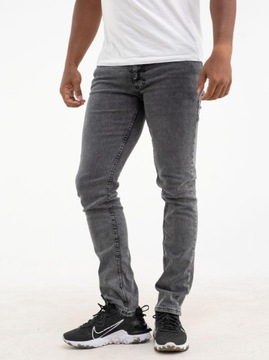 Spodnie MĘSKIE JEANSOWE CROLL Basic Slim Czarne 34