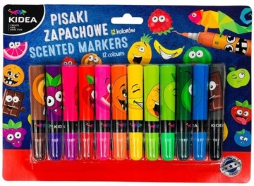 FLAMASTRY ZAPACHOWE PISAKI OWOCOWE 12 KOLORÓW KIDE
